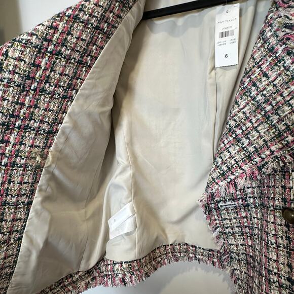 Ann Taylor Classic Tweed Blazer Jacket Size 6 – Chanel-Inspired, NWT - Picture 6 of 13